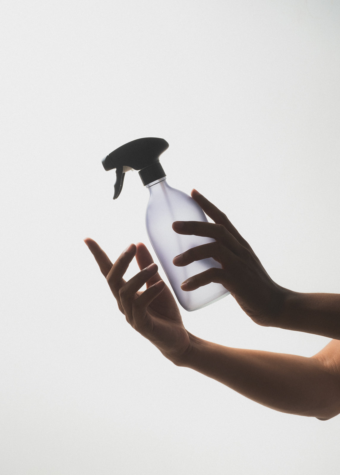 Grey Glass Plant Spray Bottle - Mister, Leaf Cleaning