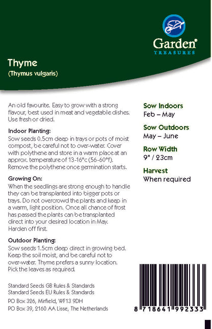 Thyme Seeds planting instructions