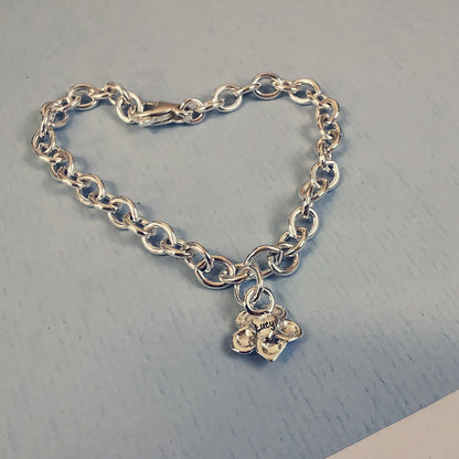 Forget-Me-Not Silver Personalised Charm Bracelet