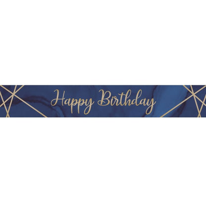 Blue and Gold Geode Birthday & Age Milestone Foil Banners