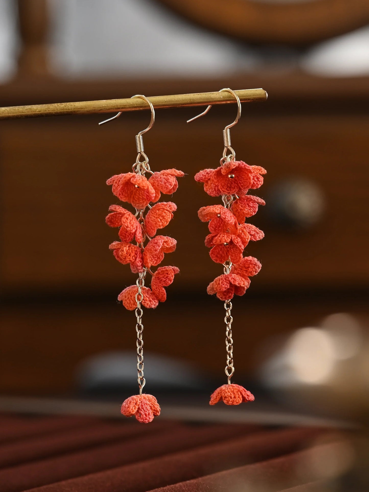 Bloomfall Micro Earrings Handmade Crochet Gift