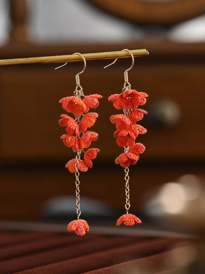 Bloomfall Micro Earrings Handmade Crochet Gift