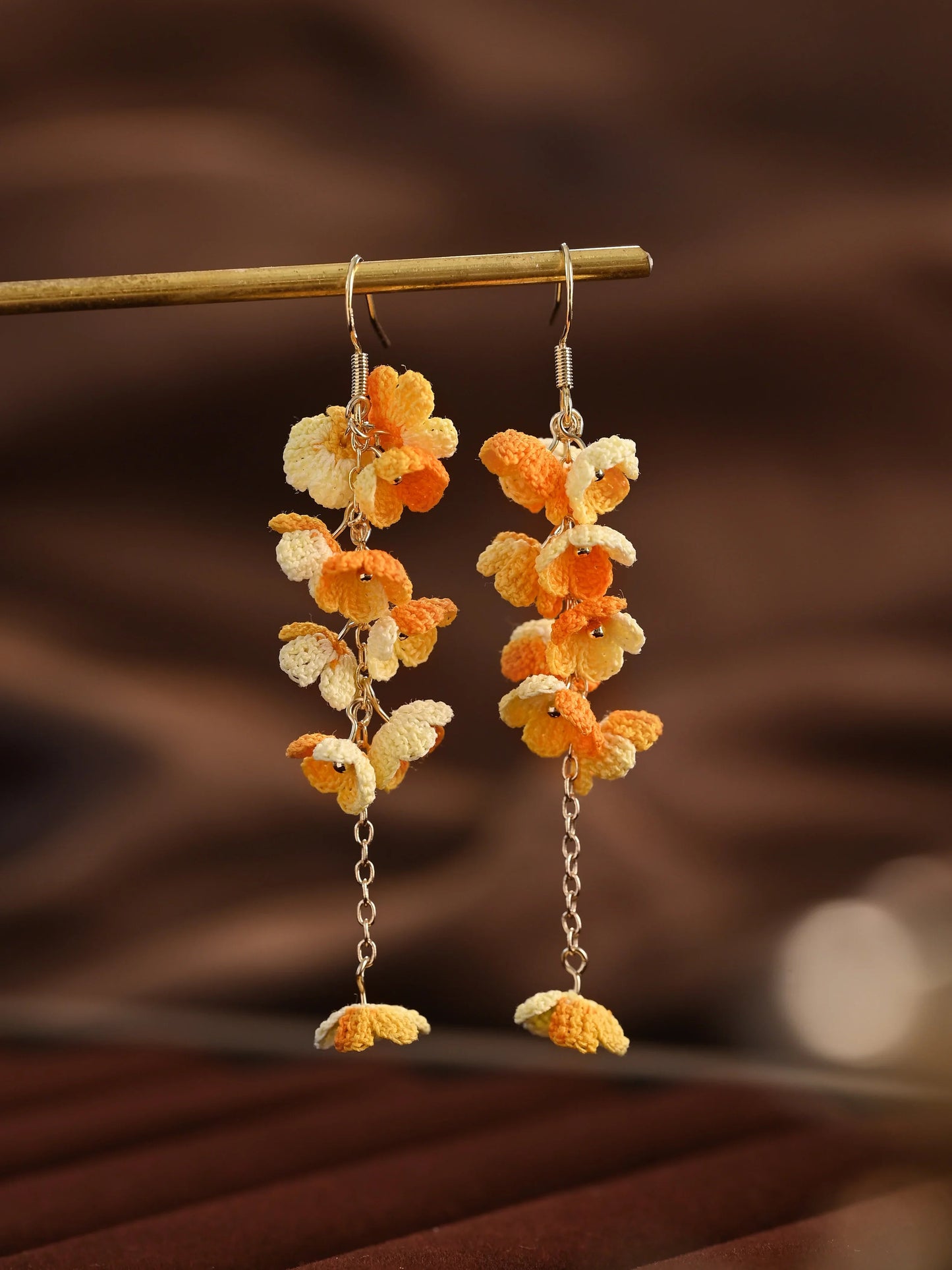 Bloomfall Micro Earrings Handmade Crochet Gift