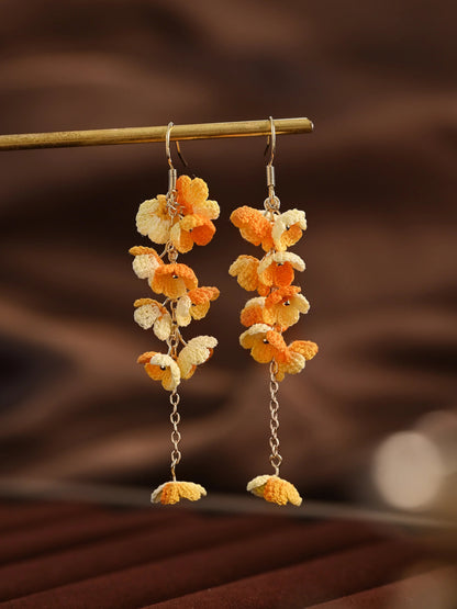 Bloomfall Micro Earrings Handmade Crochet Gift