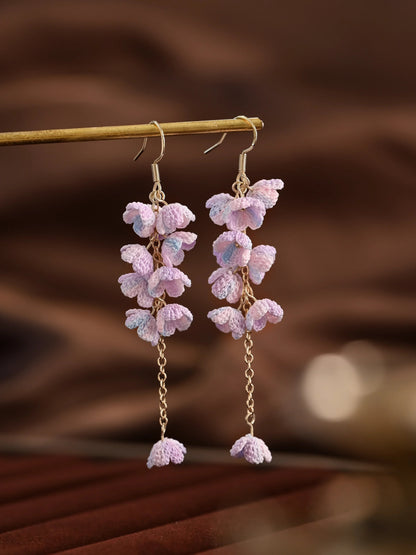 Bloomfall Micro Earrings Handmade Crochet Gift