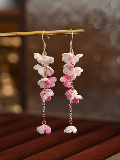 Bloomfall Micro Earrings Handmade Crochet Gift