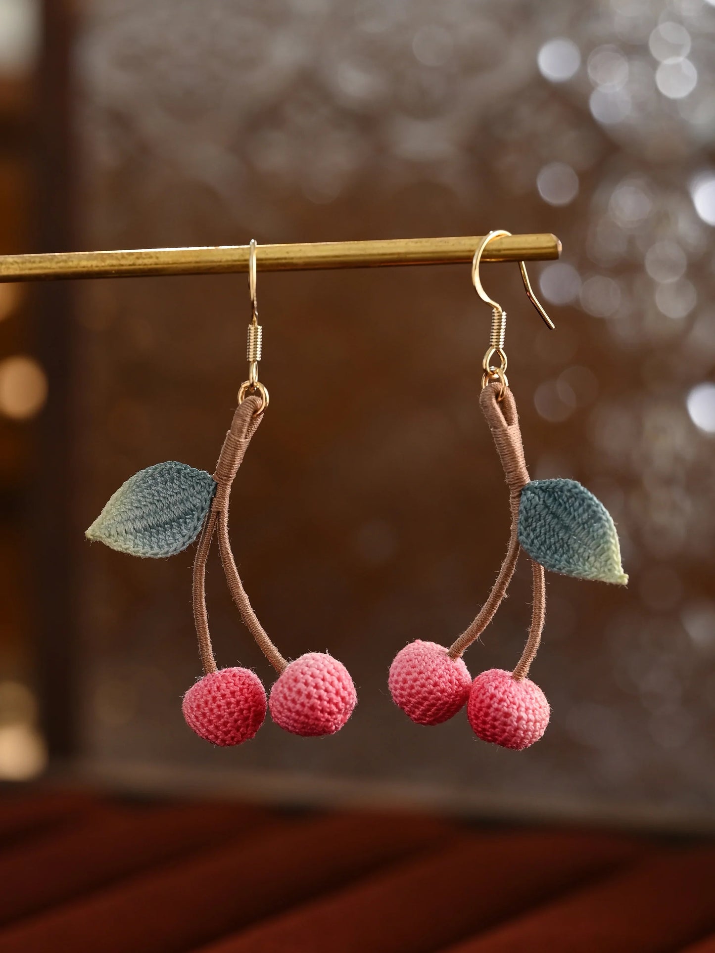 Dainty Cherry Blossom Micro-Crochet Earrings Flower Gift
