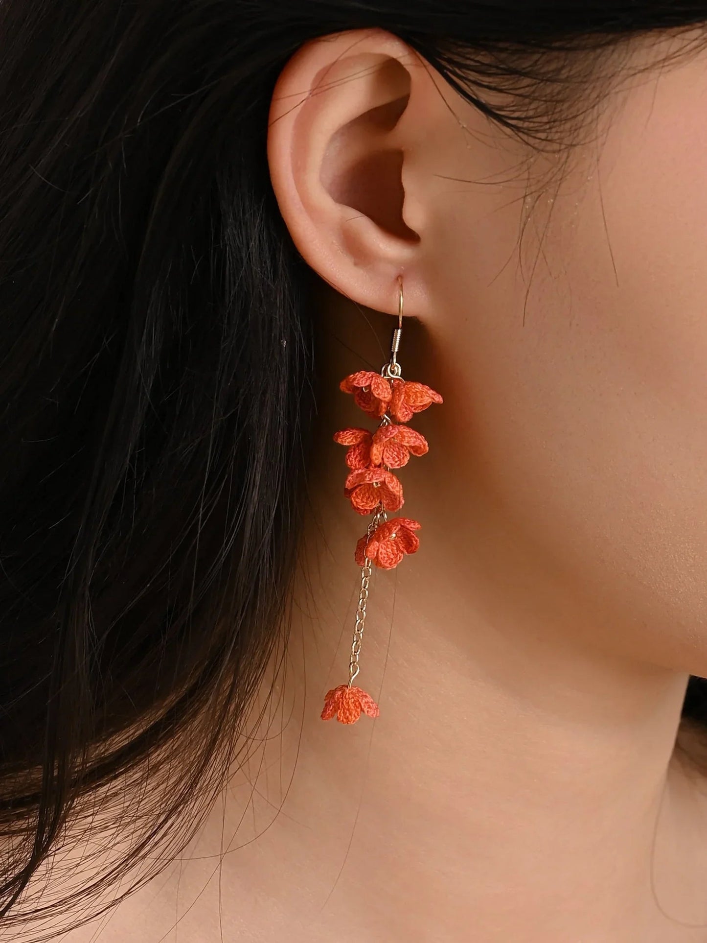 Bloomfall Micro Earrings Handmade Crochet Gift