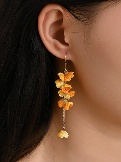 Bloomfall Micro Earrings Handmade Crochet Gift