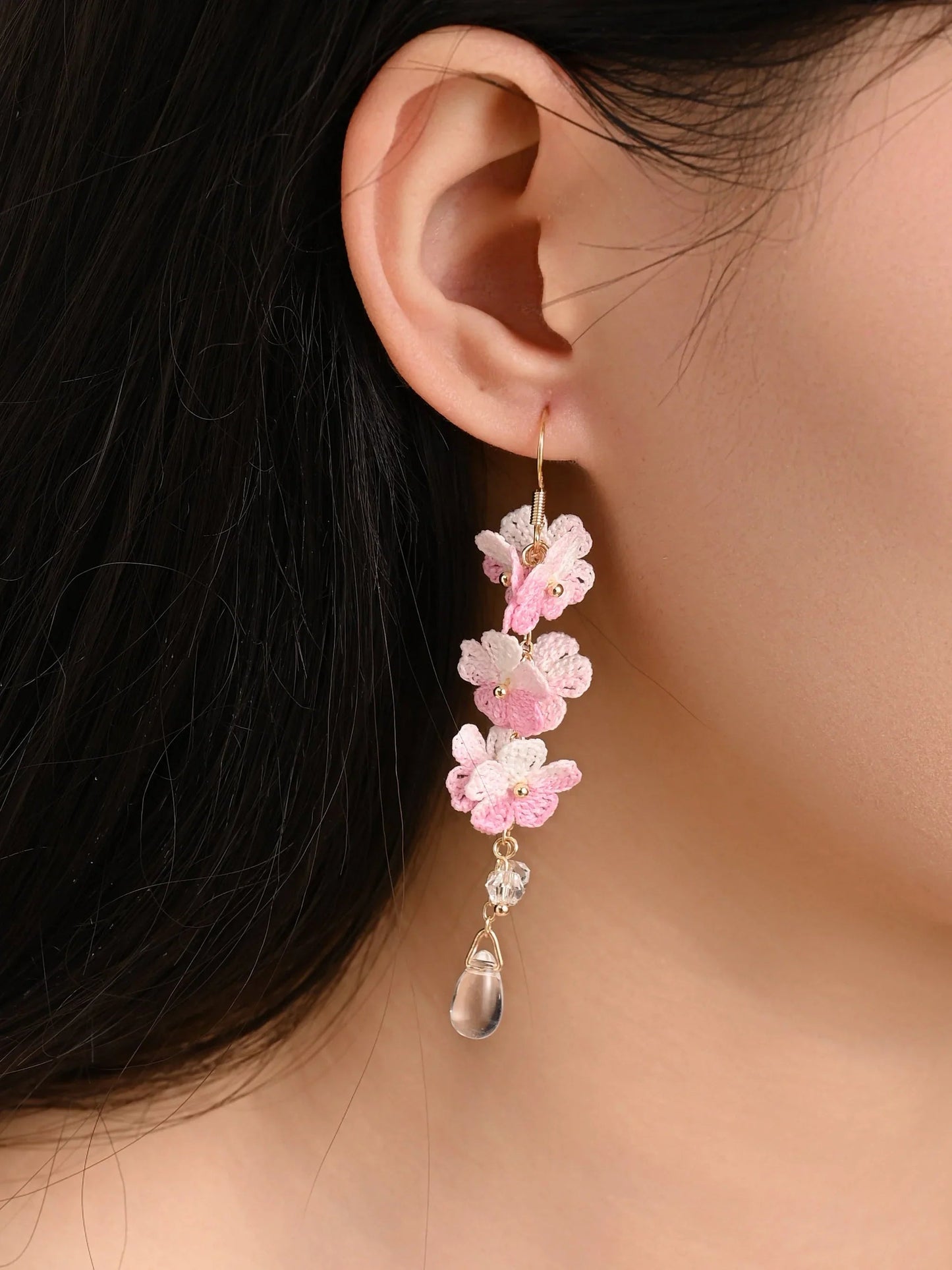 Forget-Me-Not Micro Danglers Earrings Handmade Crochet Gift