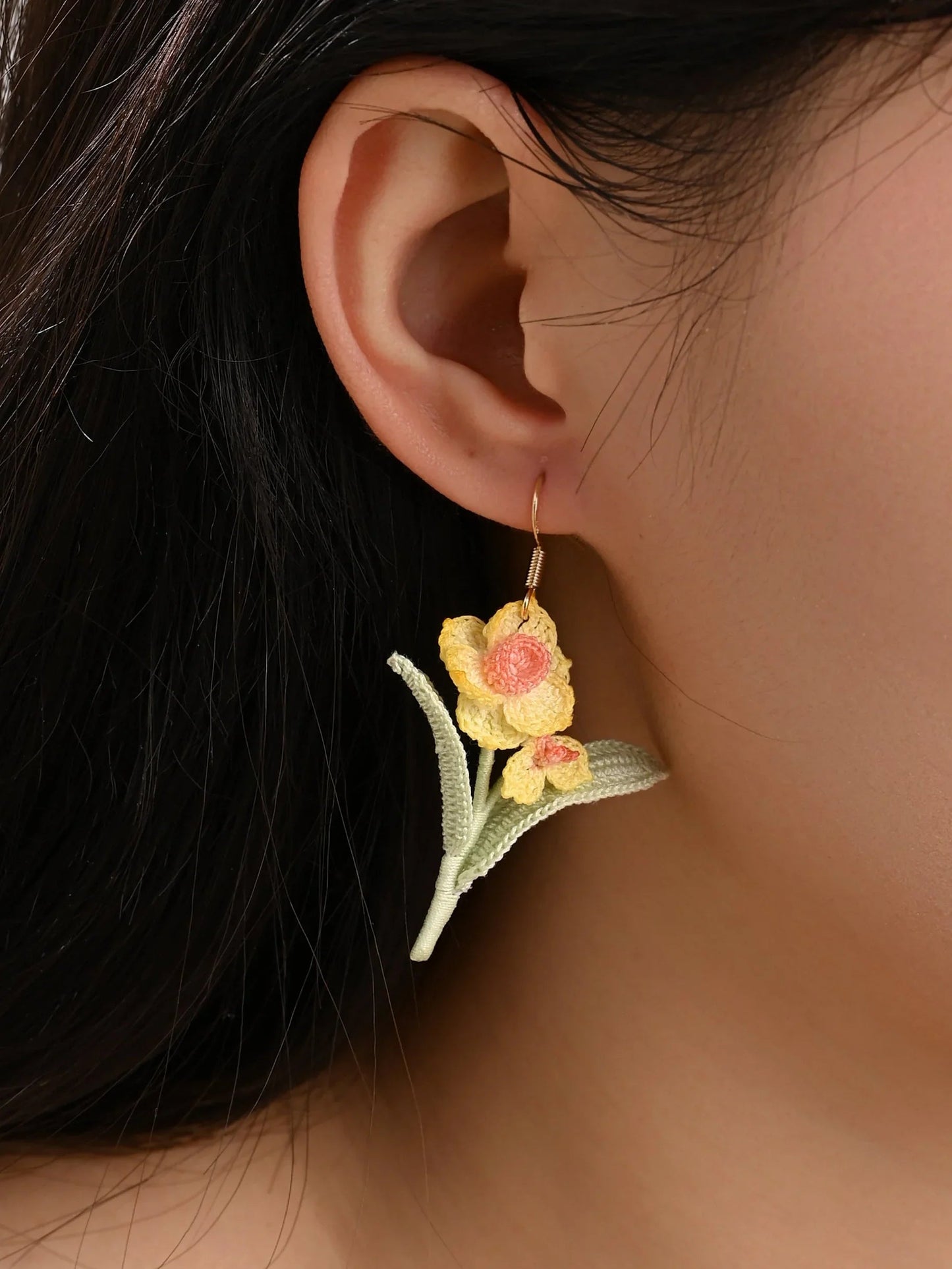 Narcissus Daffodil Handcrafter Crochet Earrings