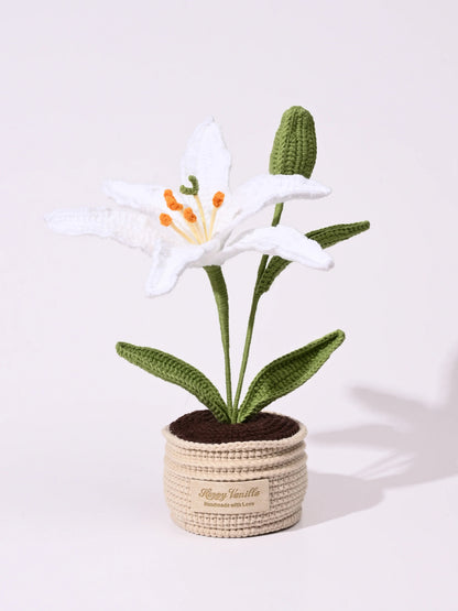 Crochet Lily Table Charm Handcrafted Lily Flower Gift