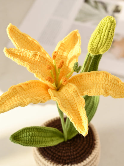 Crochet Lily Table Charm Handcrafted Lily Flower Gift