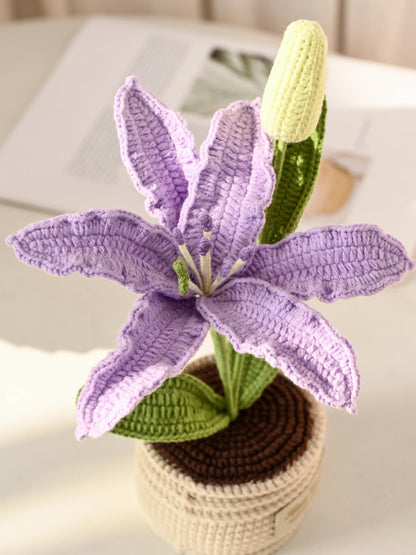 Crochet Lily Table Charm Handcrafted Lily Flower Gift