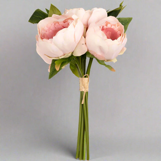 Light pink bunch of artificial peonies