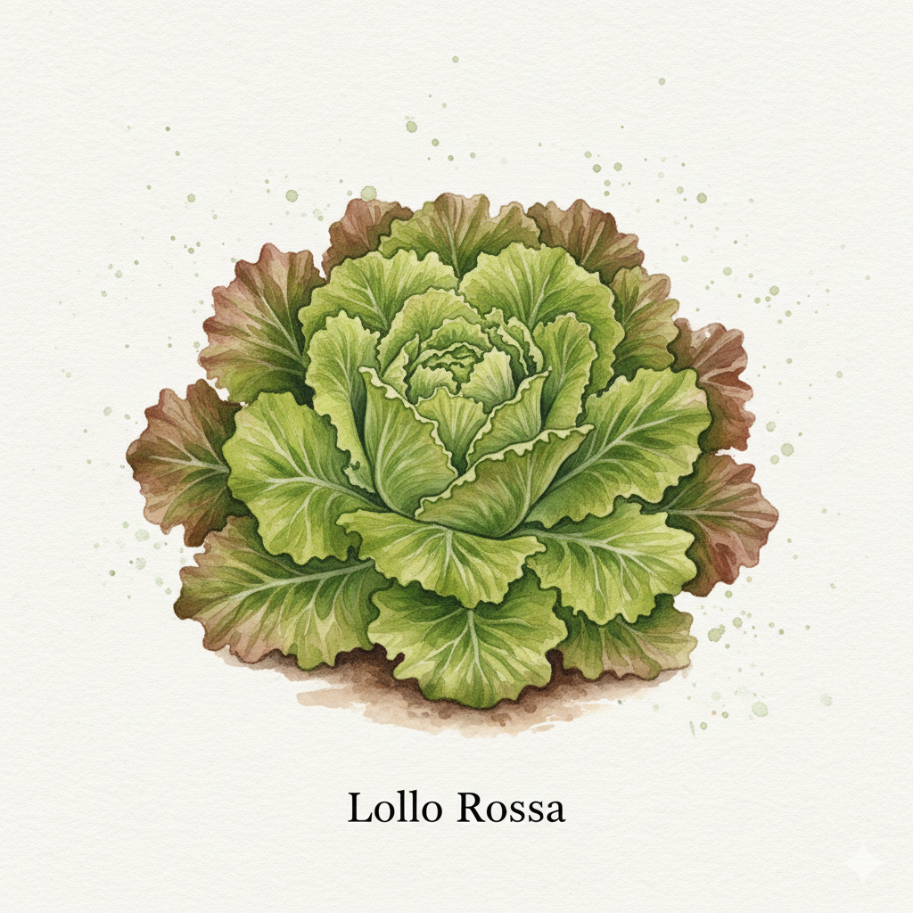 Lollo Rossa Lettuce Seeds - Grow Stunning, Frilly Red Leaf Lettuce at Home (550 Seeds)