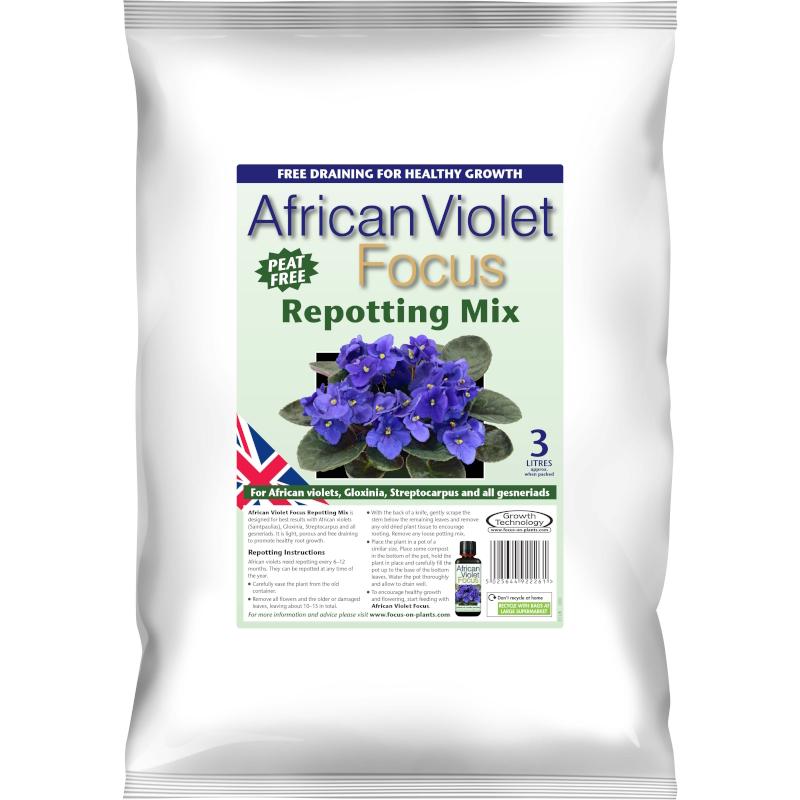 African Violet Focus Repotting Mix Peat Free 3L