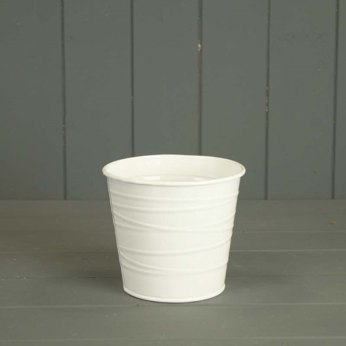 White Zinc Plant Pots (14.5cm)