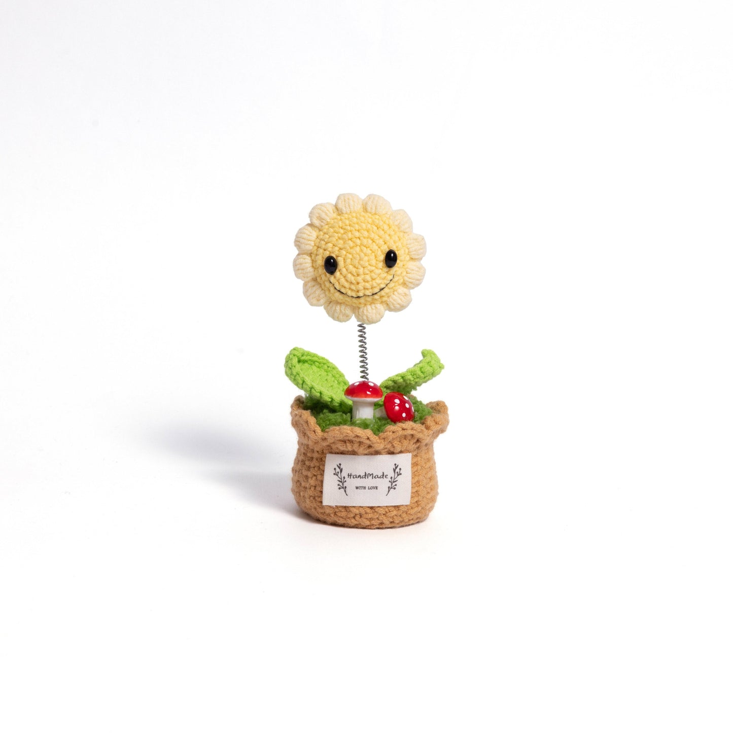 Handcrafted Crochet Smiling Sunflower Plant in Pot