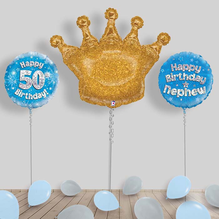 Happy Birthday Nephew Balloon Package - 50th Birthday | Small Indoor Plants