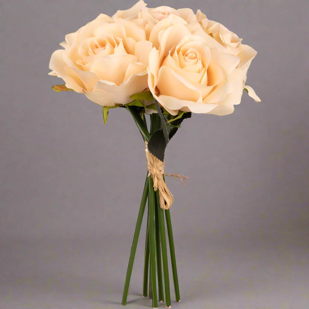 Nude coloured bunch of artificial roses