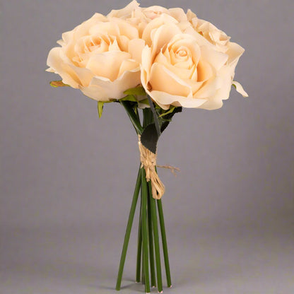 Nude coloured bunch of artificial roses