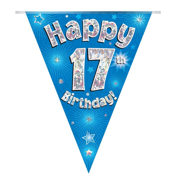 Blue Star 17th Birthday Bunting