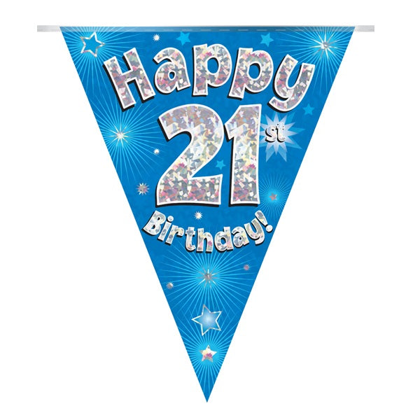 Blue Star 21st Birthday Bunting