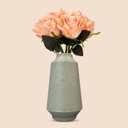 Artificial Champagne Roses Bouquet in a Off-White Nordic Vase