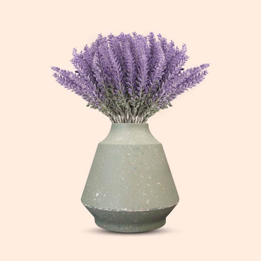 Artificial Lavender in Green Skandi Vase