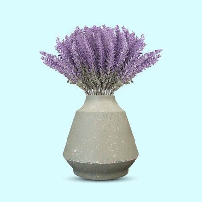 Fake Lavender in Green Skandi Vase