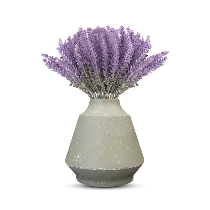 Faux Lavender in Green Skandi Vase