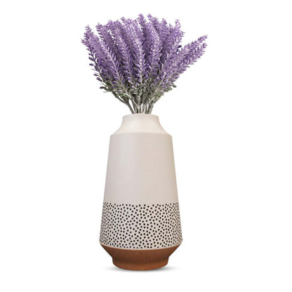 Artificial Lavender Bouquet in a Off-White Nordic Vase