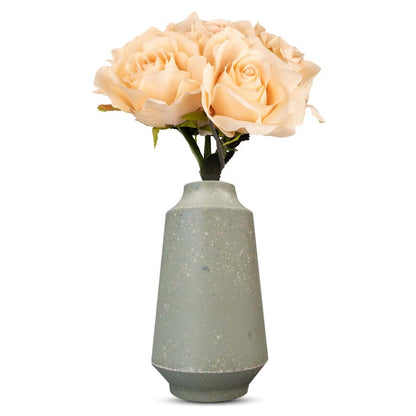 Artificial Nude Roses Bouquet in a Skandi Green Vase