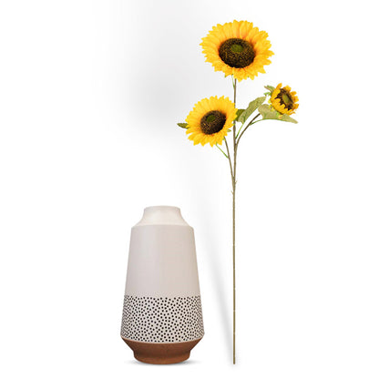 Artificial Sunflower Stem in a Off-White Nordic Vase