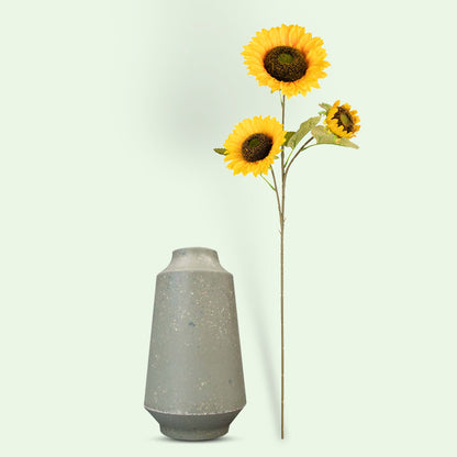 Artificial Sunflower Stem in a Skandi Green Vase