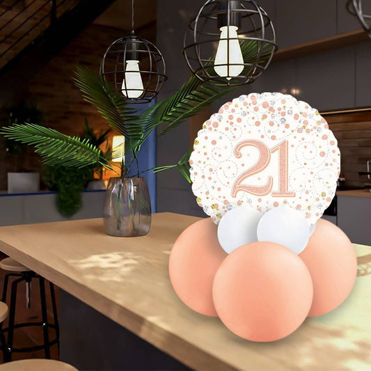 Rose Gold 21st Birthday Table Decorations