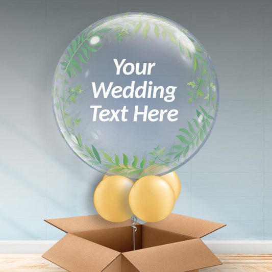 Greenery Personalisable Wedding Balloons in a Box - 1 Balloon | Small Indoor Plants