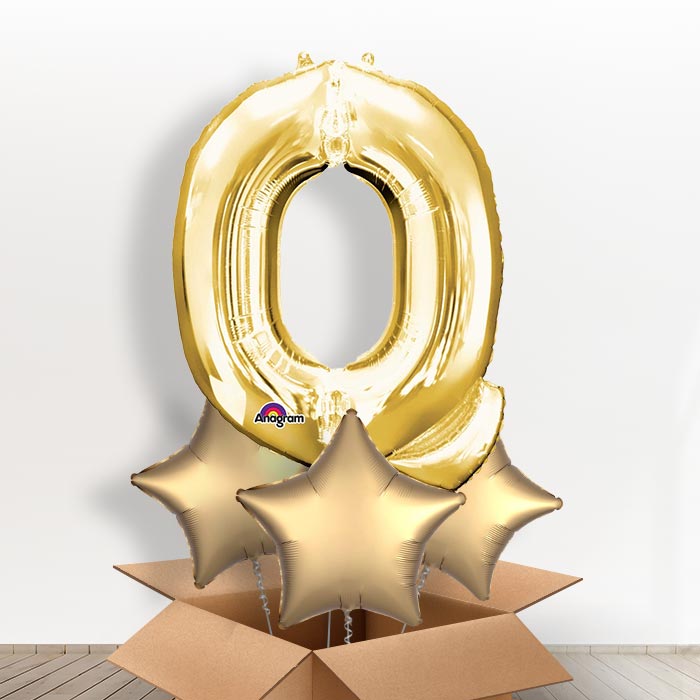 Personalised Letter Q Balloon in a Box - Gold