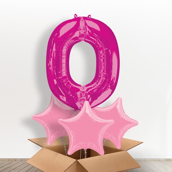 Personalised O Balloon in a Box - Pink