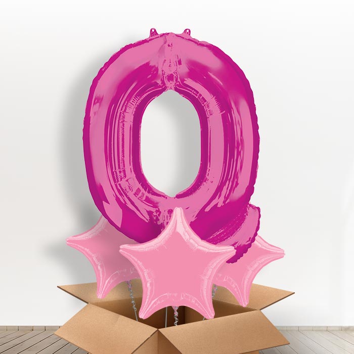 Personalised Q Balloon in a Box - Pink