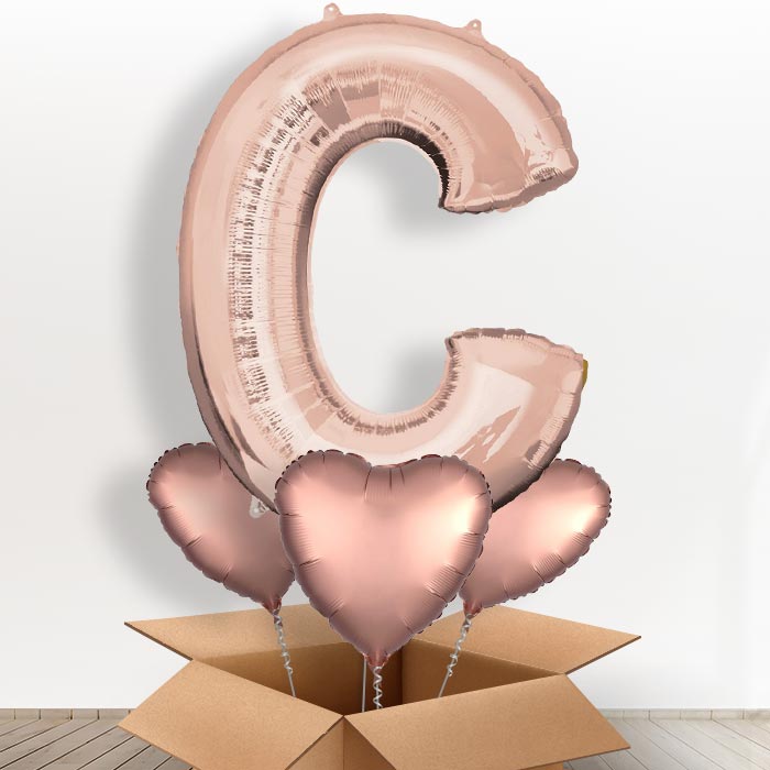 Personalised Letter C Balloon - Rose Gold