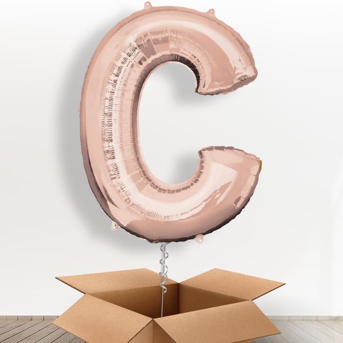 Personalised Letter C Balloon - Rose Gold