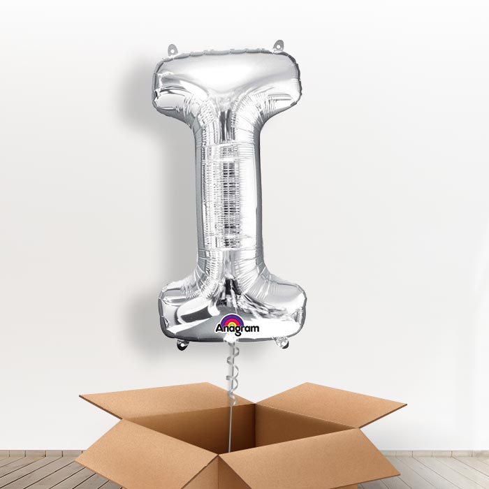 Personalised I Balloon in a Box - Silver