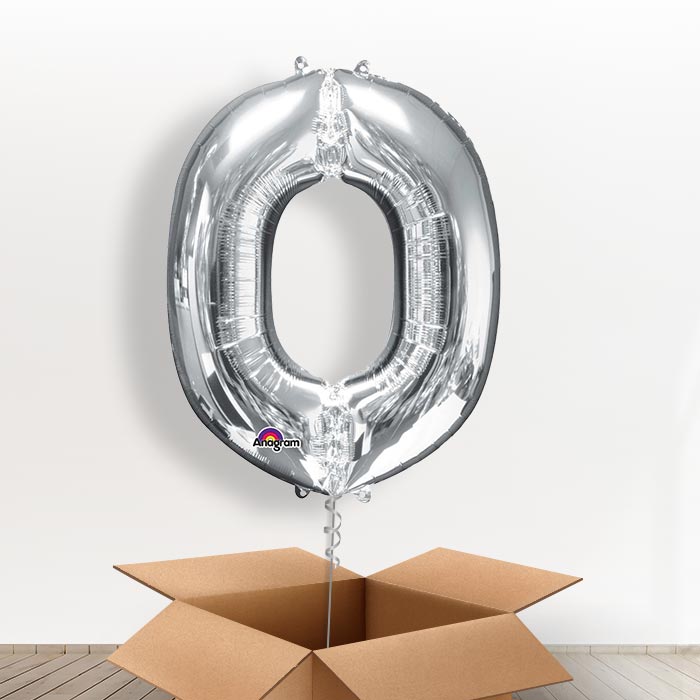 Personalised Letter O Balloon in a Box - Silver