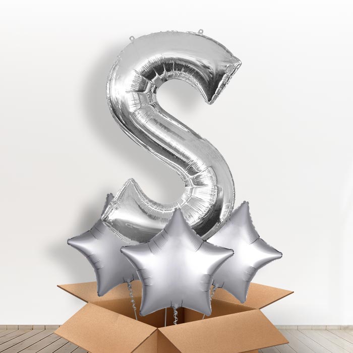 Personalised Balloon S in a Box - Silver