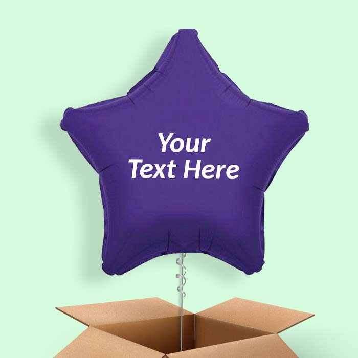 Personalised Purple Star Balloons in a Box