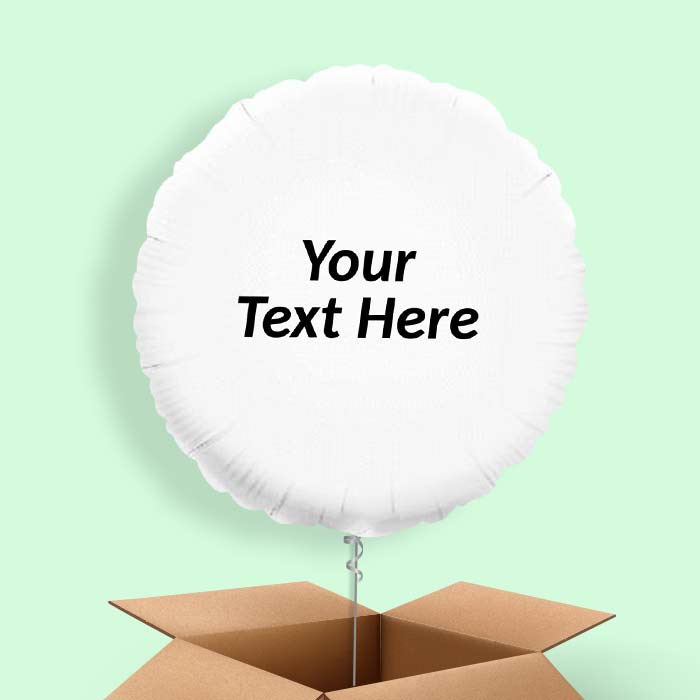 Personalised Foil Balloons in a Box - White Circle