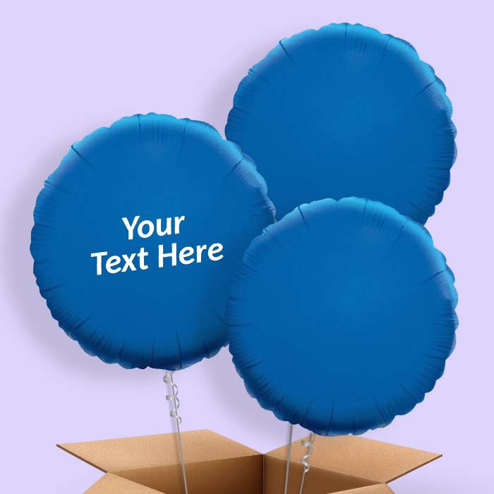 Dark Blue Circle Personalised Balloon in a Box