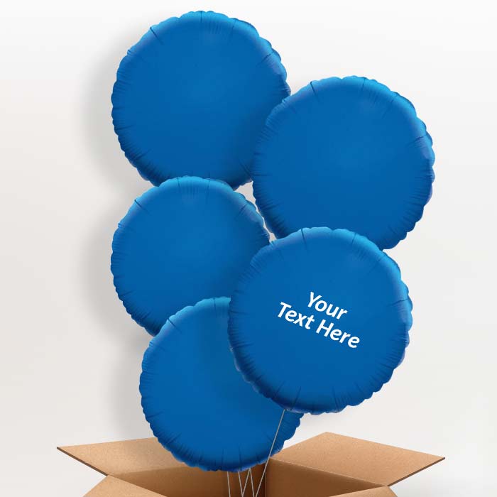 Dark Blue Circle Personalised Balloon in a Box